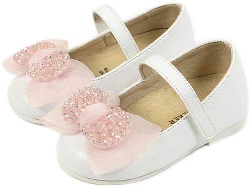 Babywalker Μπαλαρίνα pink Bow/Strass  λευκό