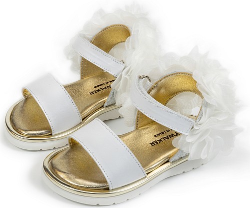 Babywalker Πέδιλο Chiffon flowers λευκό